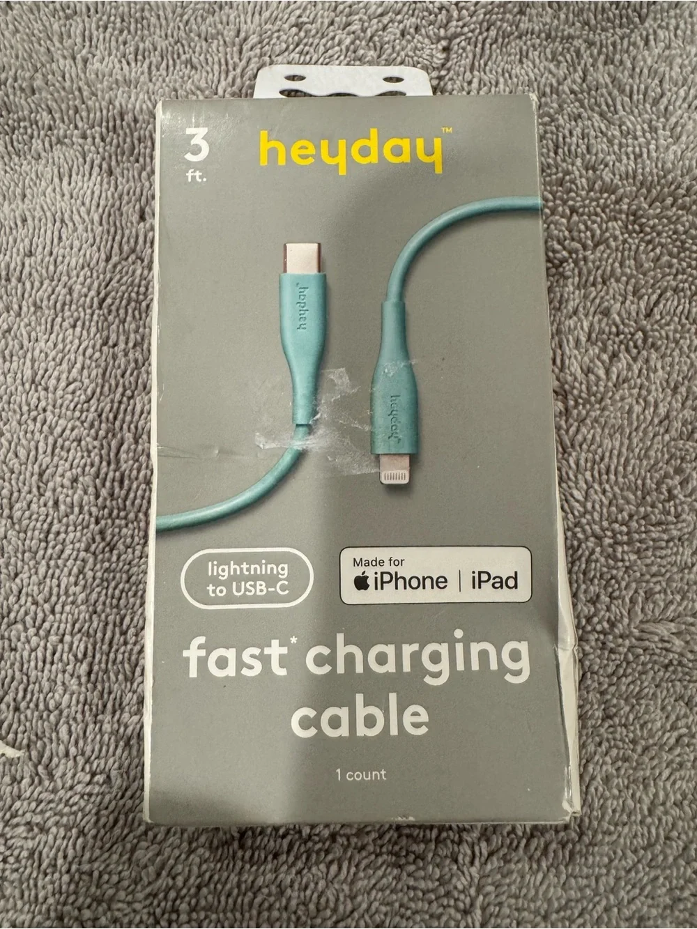 heyday Lightning to USB-C Fast Charging Cable - Teal